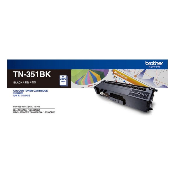 Brother 정품토너 TN-351BK 검정 (L8350CDW/2500매)